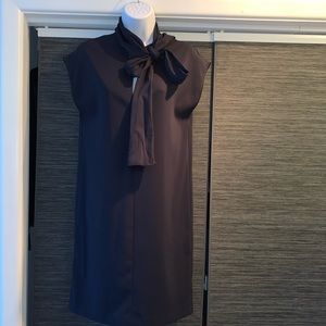 Navy Dress with Neck Bow